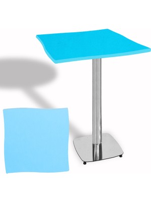 Dockers Dalgalı Kare Bistro Wermodin Masa 67X67 cm Tokyo Serisi (Kromnikel) - Turkuaz