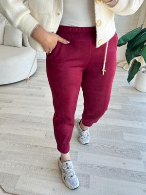 Leilaa Paçası Pensli Süet Pantolon