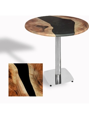 Dockers Tokyo Yuvarlak Masa (Kromnikel) Çap 90CM - (Werzalit, Wermodin ve Allzalit Tabla) - Epoxy