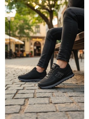 Enoch Erkek H Logolu Tırtıklı Tabanlı Retro Stil Günlük Spor Ayakkabı Sneaker