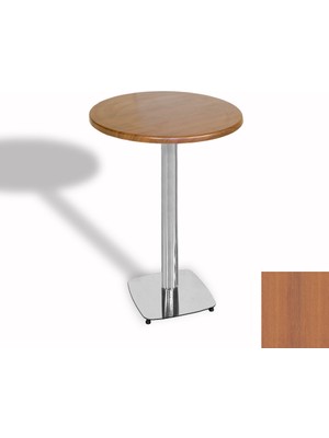 Dockers Bistro Masa Tokyo Kromnikel - (Werzalit, Wermodin ve Allzalit Tabla 60 cm Çap) - Koyu Ahşap