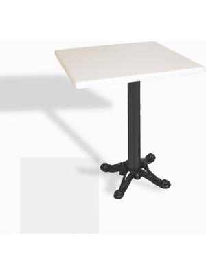 Dockers Çipa Döküm Ayak Kare Masa 70X70 cm - (Werzalit, Wermodin ve Allzalit Tabla) - Beyaz