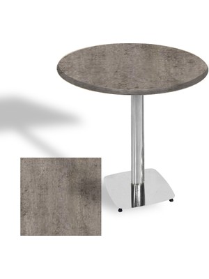 Dockers Tokyo Yuvarlak Masa (Kromnikel) Çap 80CM - (Werzalit, Wermodin ve Allzalit Tabla) - Kahve Oxid