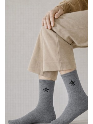 Gigi Giyim Minimal Desenli Soket Kışlık Erkek Havlu Çorap