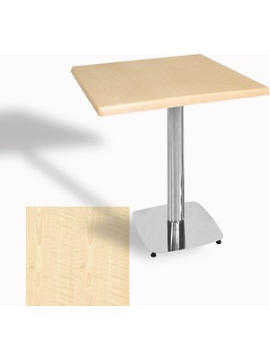 Dockers Tokyo Kare Masa (Kromnikel) 80X80 cm - (Werzalit, Wermodin ve Allzalit Tabla) - Akçaağaç