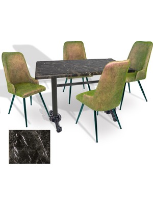 Dockers Çipa - Çırağan Mutfak Masa Takımı - 80X140 (Werzalit, Wermodin ve Allzalit Tabla) - (Teramo - Kapiçino)