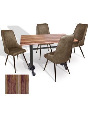 Dockers Çipa - Çırağan Mutfak Masa Takımı - 80X140 (Werzalit, Wermodin ve Allzalit Tabla) - (Indiana Wood - Kahve)