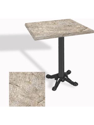 Dockers Çipa Döküm Ayak Kare Masa 60X60 cm - (Werzalit, Wermodin ve Allzalit Tabla) - Scala Marble