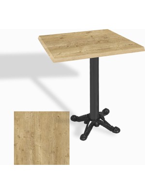 Dockers Çipa Döküm Ayak Kare Masa 80X80 cm - (Werzalit, Wermodin ve Allzalit Tabla) - Avalon Pine