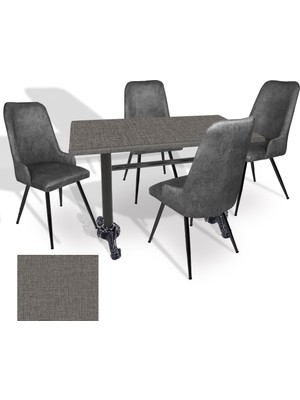 Dockers Çipa - Çırağan Mutfak Masa Takımı - 80X120 (Werzalit, Wermodin ve Allzalit Tabla) - (Twister - Füme)