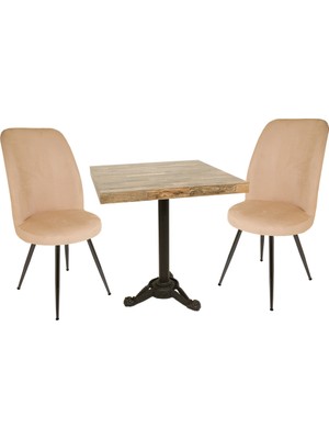 Dockers Çipa Laminat Kare - Saray 2li Masa Takımı - Krem