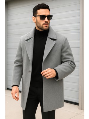 Delpino Erkek Oversize Uzun Kaşe Kaban