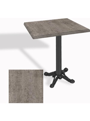 Dockers Çipa Döküm Ayak Kare Masa 70X70 cm - (Werzalit, Wermodin ve Allzalit Tabla) - Kahve Oxid