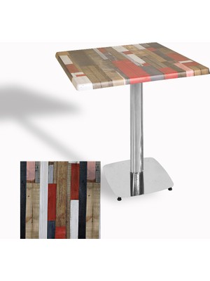 Dockers Tokyo Kare Masa (Kromnikel) 60X60 cm - (Werzalit, Wermodin ve Allzalit Tabla) - Redwood