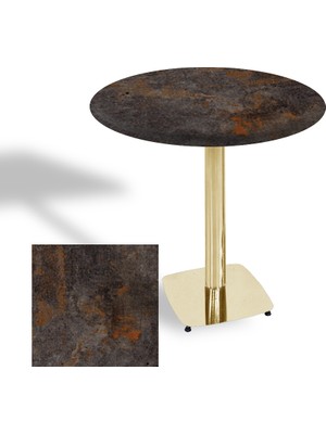 Dockers Tokyo Yuvarlak Masa (Kromnikel) Çap 70CM - (Werzalit, Wermodin ve Allzalit Tabla) - Metalic Oxid 3