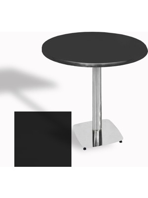 Dockers Tokyo Yuvarlak Masa (Kromnikel) Çap 70CM - (Werzalit, Wermodin ve Allzalit Tabla) - Siyah