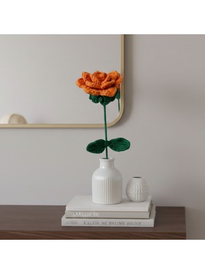 Uretti - Tuğba 9352 El Örgüsü Yapraklı Model Gül
