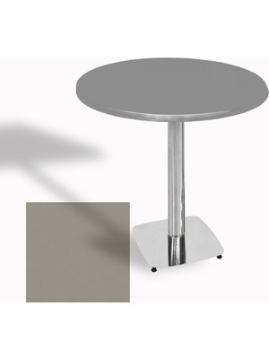 Dockers Tokyo Yuvarlak Masa (Kromnikel) Çap 70CM - (Werzalit, Wermodin ve Allzalit Tabla) - Koyu Gri