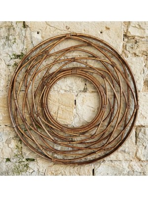 Endonezya Rattan Bambu Özel Tasarım Dekoratif Duvar Aynası Çerçevesi 70 cm