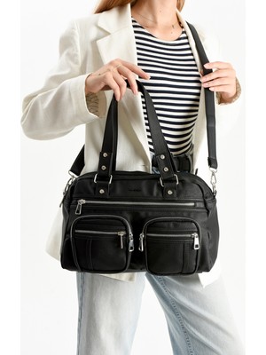 Mega Çanta Lizbon/yumuşak Deri Çok Bölmeli Kadın Kol Çantası