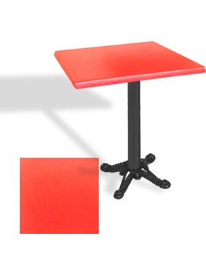 Dockers Çipa Döküm Ayak Kare Masa 70X70 cm - (Werzalit, Wermodin ve Allzalit Tabla) - Kırmızı