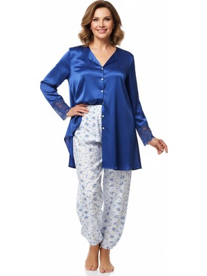 Ottoland Kadın Kışlık Kadın Anne Içlik Pijama Altı %100 Pamuk Içi Miflonlu Beli Lastikli Rahat Battal