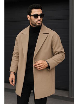 Delpino Erkek Oversize Uzun Kaşe Kaban