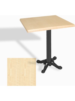 Dockers Çipa Döküm Ayak Kare Masa 80X80 cm - (Werzalit, Wermodin ve Allzalit Tabla) - Akçaağaç