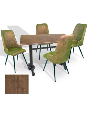 Dockers Çipa - Çırağan Mutfak Masa Takımı - 80X120 (Werzalit, Wermodin ve Allzalit Tabla) - (Rustic  Dark - Kapıçino)