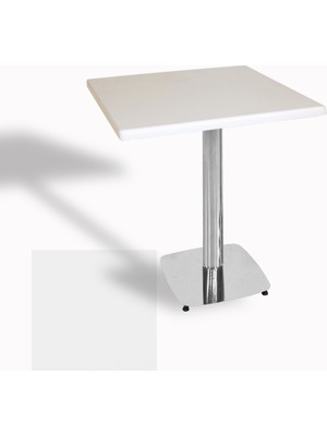 Dockers Tokyo Kare Masa (Kromnikel) 60X60 cm - (Werzalit, Wermodin ve Allzalit Tabla) - Beyaz