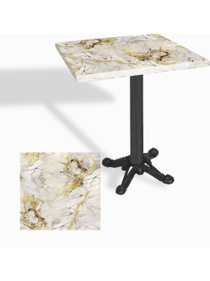 Dockers Çipa Döküm Ayak Kare Masa 70X70 cm - (Werzalit, Wermodin ve Allzalit Tabla) - Gold