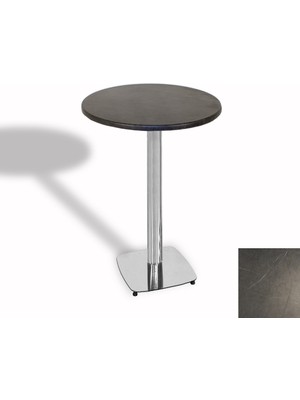 Dockers Bistro Masa Tokyo Kromnikel - (Werzalit, Wermodin ve Allzalit Tabla 70 cm Çap) - Grey Marble