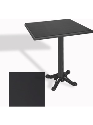 Dockers Çipa Döküm Ayak Kare Masa 70X70 cm - (Werzalit, Wermodin ve Allzalit Tabla) - Siyah
