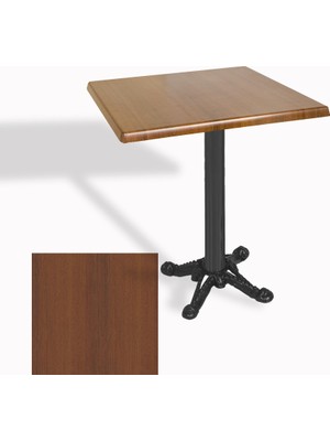Dockers Çipa Döküm Ayak Kare Masa 80X80 cm - (Werzalit, Wermodin ve Allzalit Tabla) - Koyu Ahşap