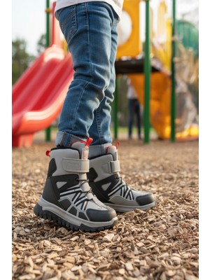 Cool Hilly P Gri Kaymaz Soğuğa Dirençli Cırtlı Unisex Çocuk Bot