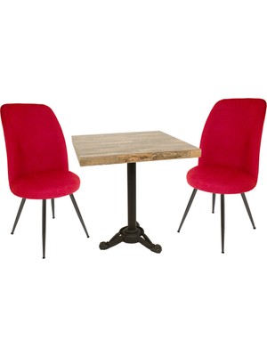 Dockers Çipa Laminat Kare - Saray 2li Masa Takımı - Bordo