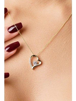 Fiyonk Kuyumculuk 14 Ayar Altın Kalp Aşk Kolye