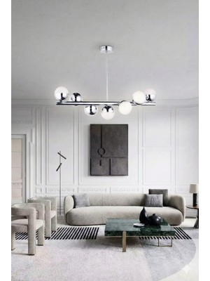 Bohem Aydınlatma 7'li Kıvrık Krom 3 Renk LED Modern Avize