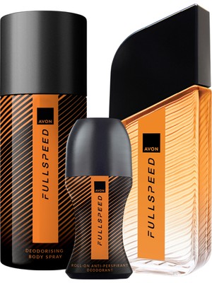 Avon Full Speed Parfüm Deodorant Roll-On Üçlü Set - Aromatik Meyve ve Turunçgil Kokusu, Erkekler için Mükemmel Hediye
