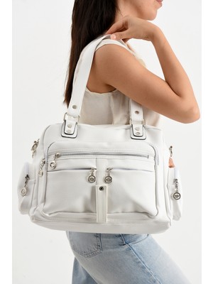 Mega Çanta Lizbon/yumuşak Deri Çok Bölmeli Kadın Omuz Çantası