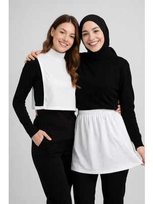 Mirach 2'li Paket Yırtmaçlı Etek ve Dik Yaka Kolsuz Boyunluk Seti