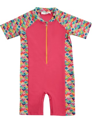 Neopy Uv Korumalı Kısa Kollu Şortlu Tulum Kız Çocuk Yüzücü Mayo 5233 Fuşya