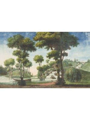 Kayık Dere Ağaçlar Poster Duvar Kağıdı