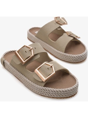 Halsal Kadın Terlik - Bej Süet