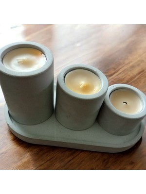 Celestia 3 Lü Tealight Dekoratif Tepsili Mumluk