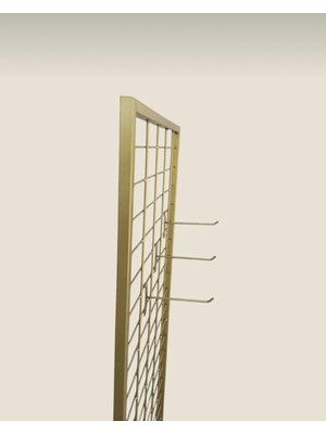 Md Vitrin Dekorasyon 60X190 Tel Pano Stant (Gold) Tekerlekli
