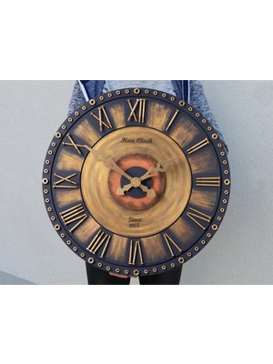 BAYILDIM Han Clock 3D Ahşap Duvar Saati (Çelik Civatalı) 60CM