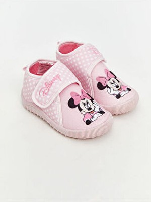 Lc Waikiki Minnie Mouse Baskılı Kız Çocuk Panduf Polar Kumaş 31 Beden Cırt Cırtlı Tasarım