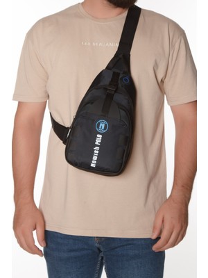 Newish Polo Erkek Kumaş USB Kulaklık Çıkışlı Çapraz Göğüs ve Omuz Çantası - NEWPOLO391