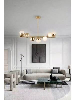 Bohem Aydınlatma Gold 7'li Kıvrık Model 3 Renk LED Modern Avize